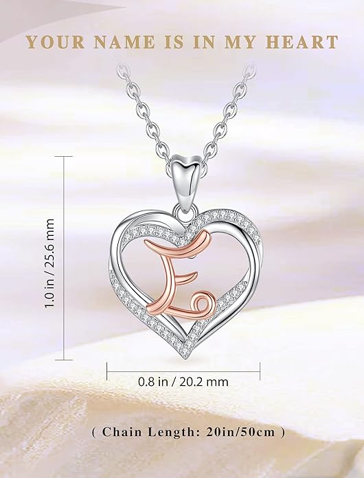 INFUSEU Unique Initial Necklaces for Women Girls Small Heart Letter Jewelry, Meaningful Personalized Gifts