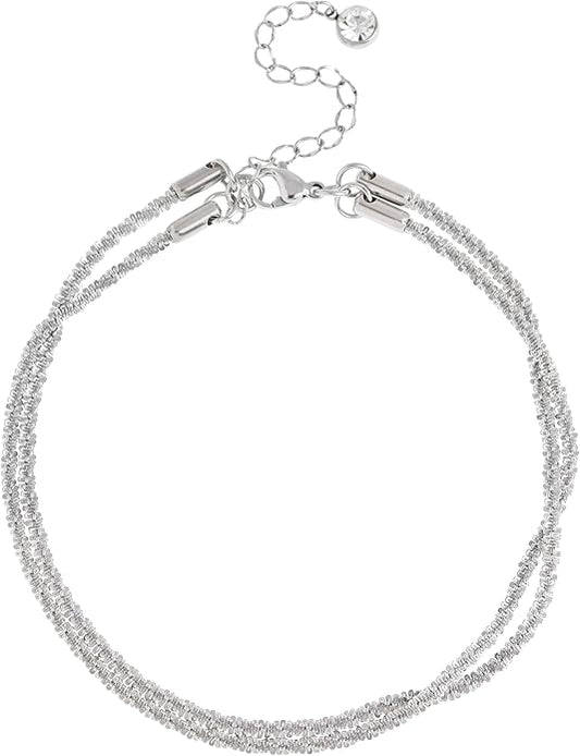 Jean Beau Gold Waterproof Ankle Bracelets for Women, Dainty Simple Non tarnish Foot Anklets Adjustable Summer Beach Jewelry Gifts