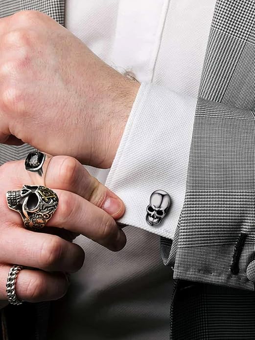 FaithHeart Mens Cufflinks, Norse Viking Tuxedo Shirt Cuff Links, Stainless Steel Cuff Links and Shirt Studs, Gift Box