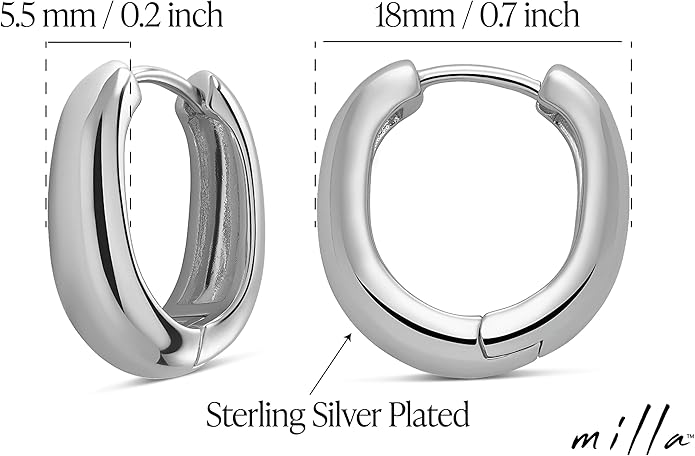 MILLA 14k Gold Huggie Earrings or Sterling Silver Huggie Earrings for Women Multipack & Individuals - Ear Huggers Earrings for Women Trendy Y2K Earrings, Preppy Earrings - Lightweight & Hypoallergenic