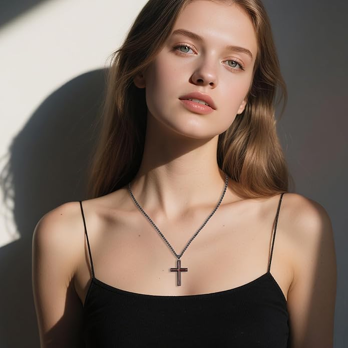 KoyeKei Cross Necklace for Men 925 Sterling Silver Celtic Cross Pendant Christian Jewelry Religious Christmas Gifts for Women