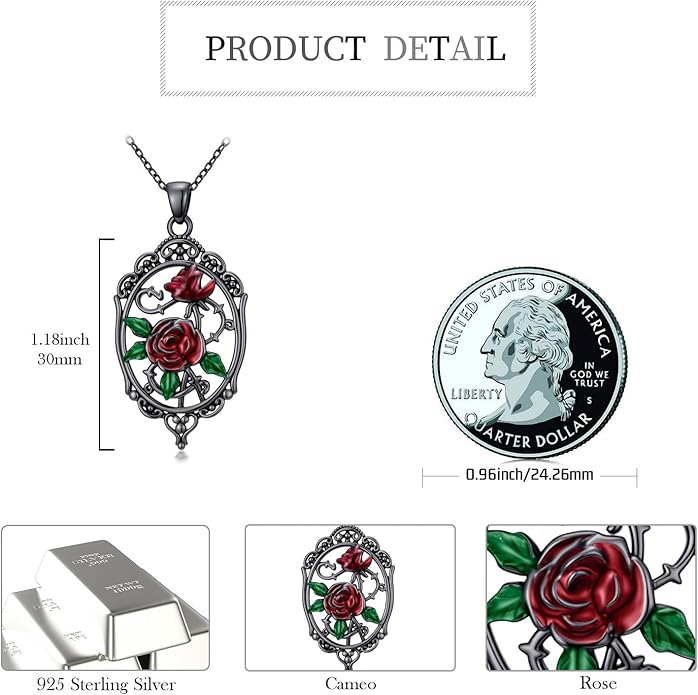 KoyeKei Sterling Silver Halloween Necklace Gothic Jewelry Gifts for Women Men