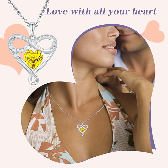 925 Sterling Silver Infinity Necklace - Exquisite Silver Jewelry for Women, Love Heart Necklace for Birthday, Anniversary, Valentine’s Day - Ideal Gift for Girlfriend, Wife, Mom, or Her