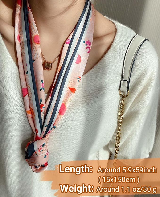 Dailyacc Hair Scarf for Women Fashion Silky Satin Headscarf Wrap Breathable Lightweight Neck Scarves For Handbag