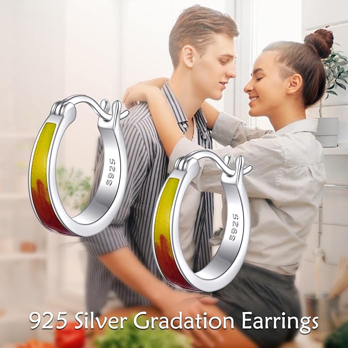 Sterling Silver Hoop Earrings Small Hoop Sun/Leaf/Triangle Huggie Earrings for Women Hypoallergenic