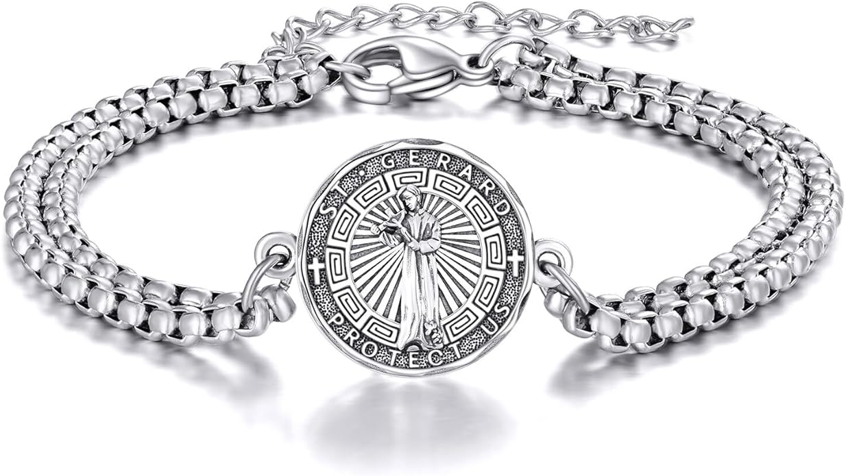 YFN Patron Saint Bracelet Sterling Silver Religious Protector Bracelet Jewelry Gift for Women Men