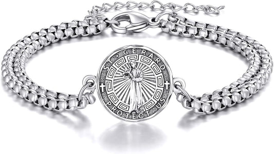 YFN Patron Saint Bracelet Sterling Silver Religious Protector Bracelet Jewelry Gift for Women Men