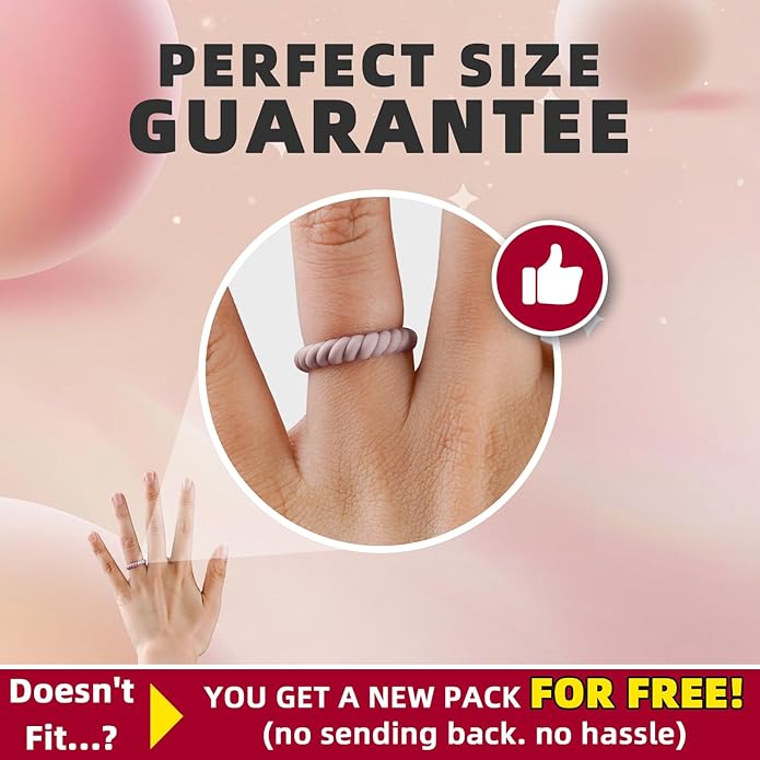 Egnaro Women's Bridal Rings Sets, Thin and Stackable Rubber Rings Women Wedding Bands - 2.5mm Width - 1.8mm Thick
