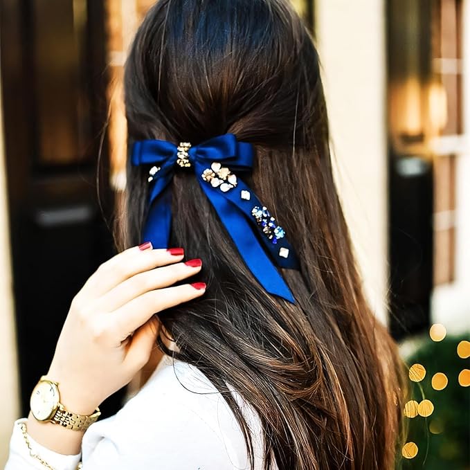 LEEQE Double Face Royal Blue Satin Ribbon 3/8 inch X 50 Yards Polyester Royal Blue Ribbon for Gift Wrapping Very Suitable for Weddings Party Hair Bow Invitation Decorations and More