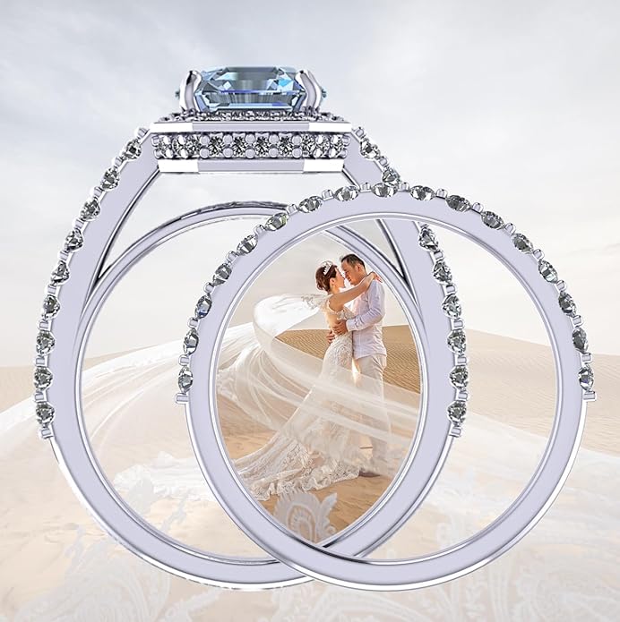 NANA Jewels Sterling Silver Engagement Rings for Women - Choose Simulated Morganite, Citrine, Aquamarine & More