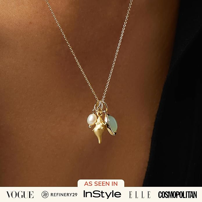 Ana Luisa Pendant Necklaces for Women - 14K Gold Plated and Silver Rhodium Necklace - Pearl, Heart, Circle, Moonstone, Gemstone, Knot Charm Styles - Hypoallergenic, Dainty, Trendy Layering Necklaces