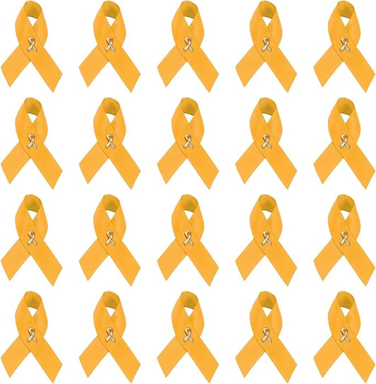 1/2/5/10/25/50/100pcs Satin Awareness Ribbon Pins (Pick your color), for Cancer & Disease Awareness, Bulk Quantities for Fundraising, Events, Gift Giving