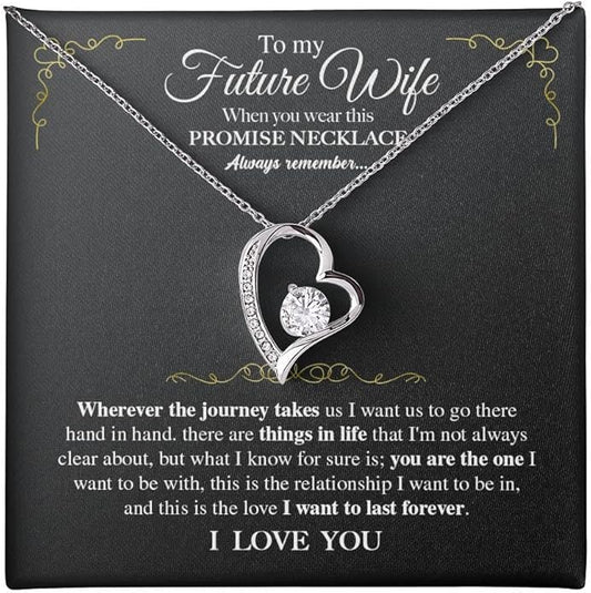 To My Future Wife Necklace - Promise Necklace For Her, Fiance Gifts For Her, Birthday Gifts For Future Wife With Message Card, To My Soulmate Necklace For Women Women Romantic Jewelry With Message Card, Gift Box