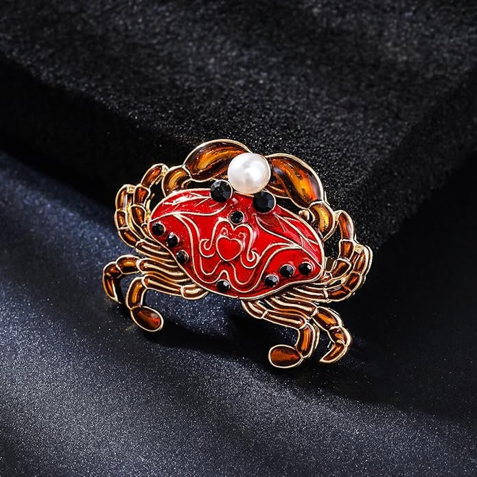 LuvQaze Animal Brooch for Women Men Zirconia Rhinestone Abalone Shell Animal Lapel Pin Christmas Birthday Holiday Gift for Wife Mother Girlfriend Daughter