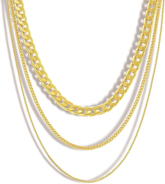 Freekiss Herringbone Necklace for Women,Dainty Gold Necklace,14k Gold Plated Snake,Gold Chain Choker Necklaces,Simple Gold Layered Necklaces,Gold Jewelry Gift for Women