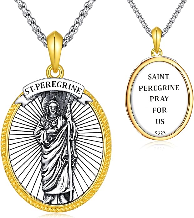 Taioiat Saint Necklace 925 Sterling Silver St Necklace Amulet Pendant Jewelry Religious Gift for Men Women