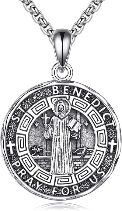 YFN Patron Saint Necklace Sterling Silver Amulet Medal Pendant Religious Protector Jewelry Gifts for Women Men