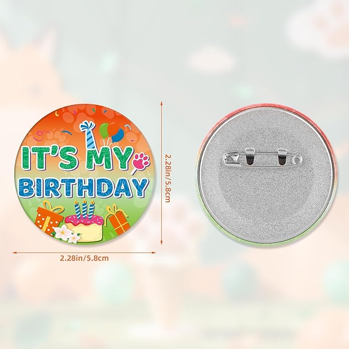 Reynard Theme It’s My Birthday Pins, 2.28in/5.8cm Cartoon Theme Badge Happy Birthday Button Brooch Outfit Decorations for Party Celebration