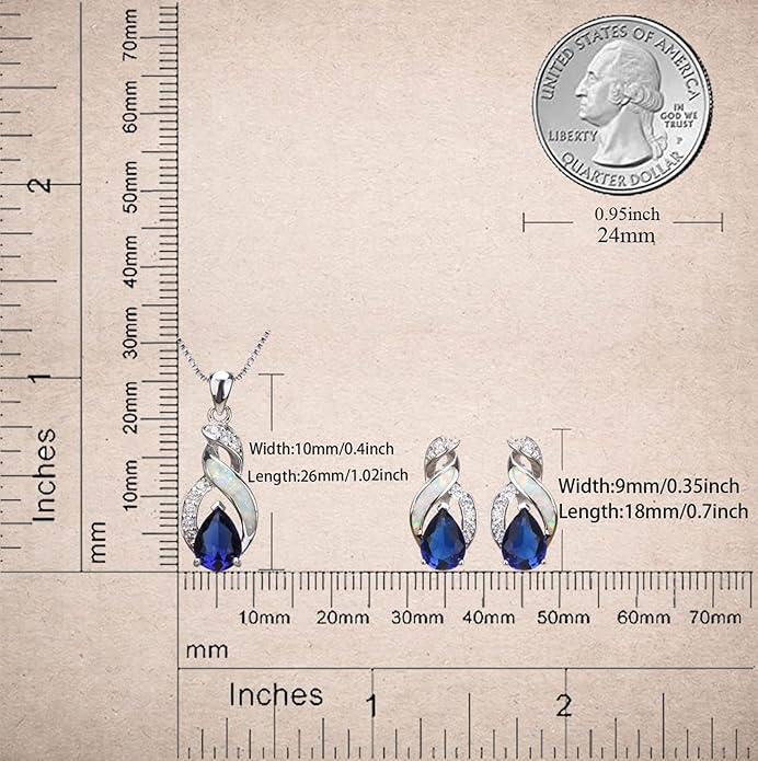 Hermosa Jewelry Sets Australian Created Opal Necklace Earrings Mother's Day Gifts Jewelry for Mom