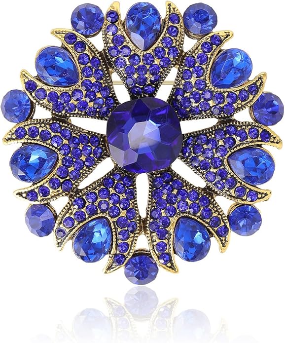 Vintage Rhinestone Flower Brooch for Women Dainty Crystal Flower Brooch Pin Stylish Crystal Brooch Elegant Clothing Hat Bag Accessories