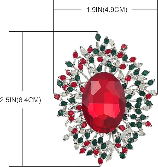 YOQUCOL Elegant Colorful Cubic Zirconia Crystal Bright Rhinestone Brooch Pins for Women Grils