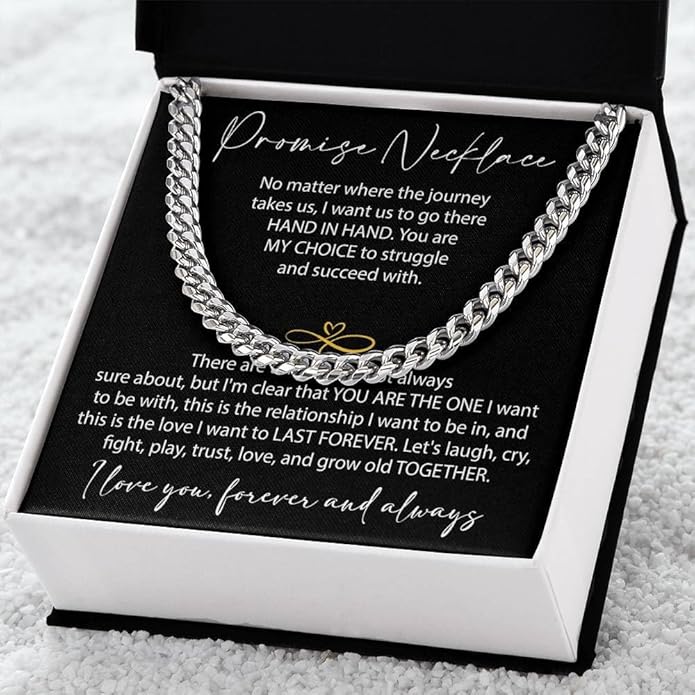 VIRAGIL To My Man Necklace Chain for Men, Silver Stainless Steel Chain Jewelry, Romantic Gift from Partner for Birthday Valentine or Everyday Wear with Meaning