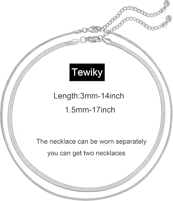 Tewiky Layered Necklaces for Women Non Tarnish- Chunky 14k Gold Plated Herringbone/Snake/Rope/Box/Cuban Link Chain for Women Waterproof Layering Stack Choker Necklace Trendy Dainty Tarnish Free Jewelry Set
