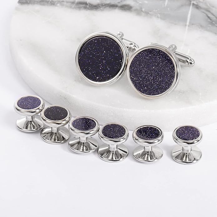 HAWSON Fashion Mother-of-Pearl Tuxedo Shirt Button and Cufflink Set, Specially Designed for Wedding Business