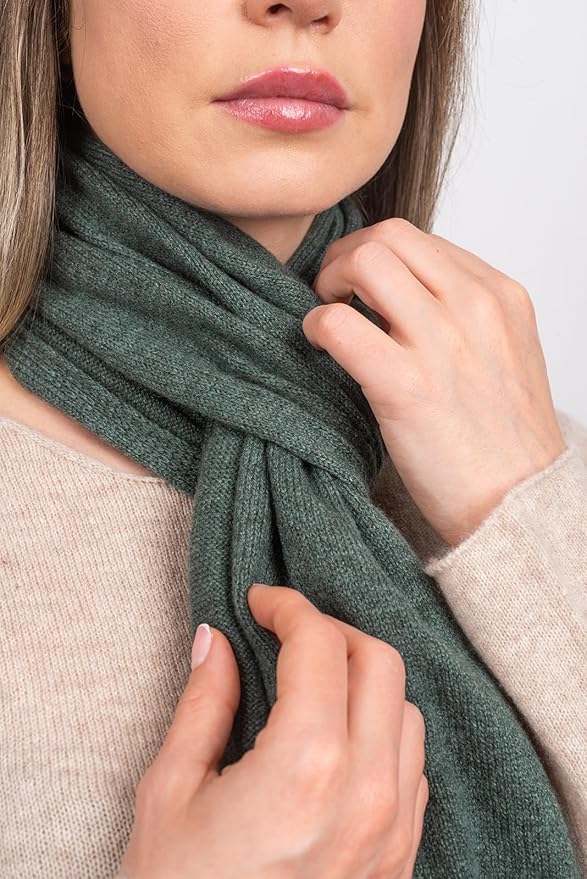 Dalle Piane Cashmere - 100% Cashmere Classic Scarf - Made in Italy - Neck Warmer (12" x 63") - Luxury Gift
