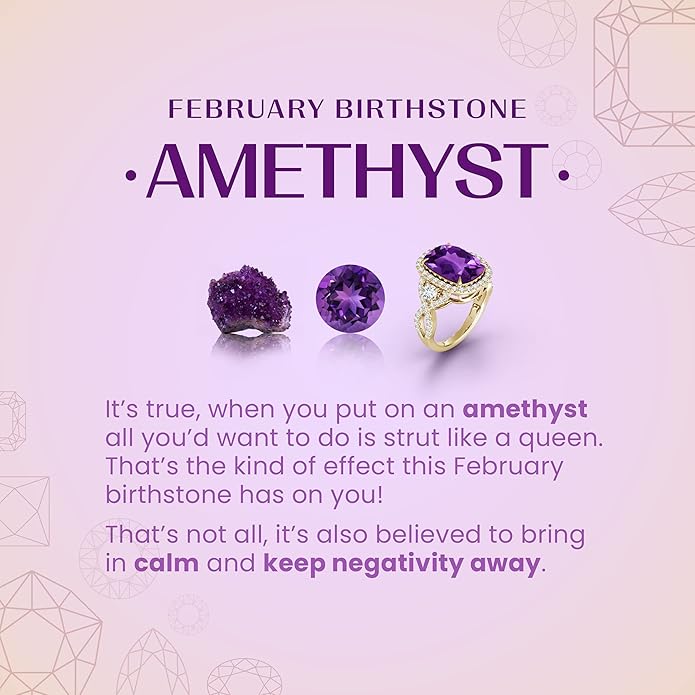 Angara Natural Amethyst Solitaire Pendant for Women | V-Bale Pear-Shaped Amethyst Solitaire Pendant in 14K Solid Gold/Silver/Platinum | February Birthday, Anniversary, Gemstone Jewellery Gift