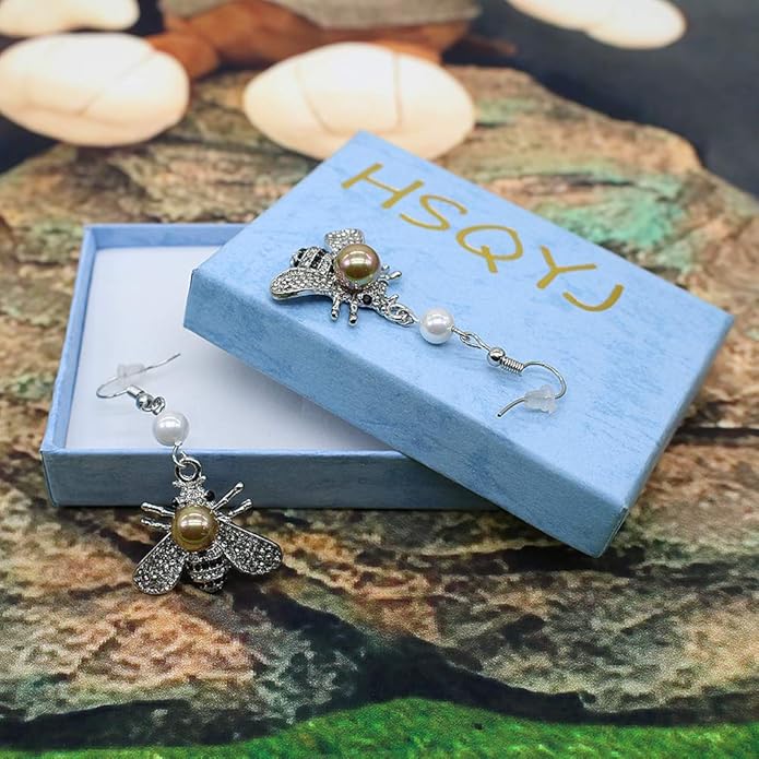 Honey Bee Brooches Crystal Insect Themed Bee Brooch Animal Fashion Shell Pearl Brooch Pin Gold Tone