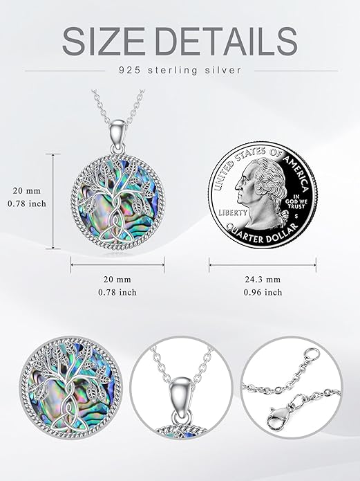Seiyang 925 Sterling Silver Mustard Seed/Cross/Star of David/Triquetra Trinity Knot/Celtic/Claddagh Necklace Christian/Irish Jewelry Gifts for Women Mom Her