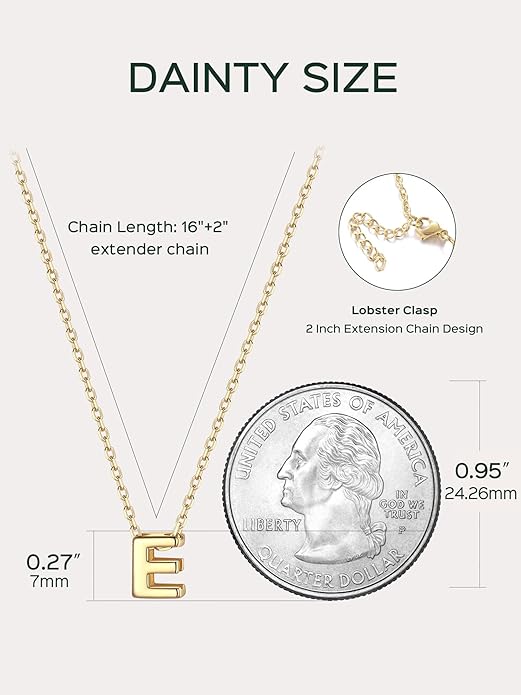 ChicSilver 925 Sterling Silver Initial Necklace for Women Dainty Letter Jewelry Personalized Gift