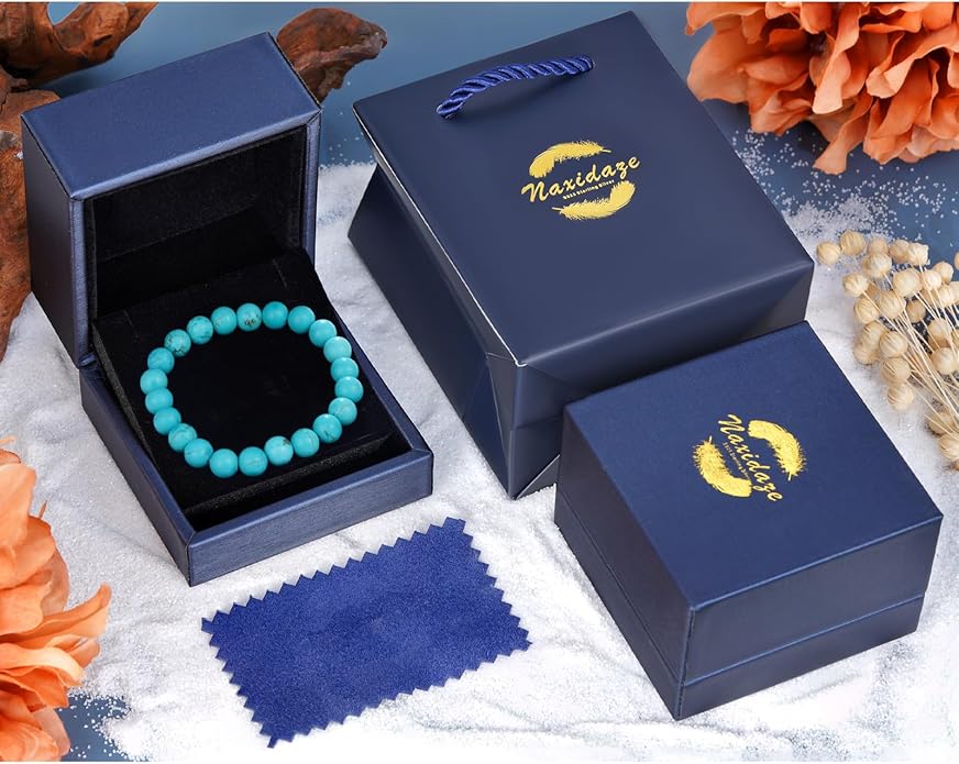 Genuine Turquoise Bead Bracelet for Women Authentic Western Bracelet Vintage Natural Gemstone Real Turquoise Jewelry for Women