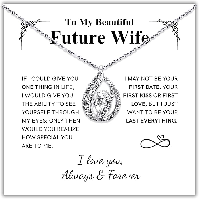 TRYNDI To My Wife Necklace from Husband - Soulmate, Girlfriend, Fiance Gift for Anniversary, Birthday, Christmas, Valentine's Day, Mother's Day - Romantic Wife Christmas Gift ideas