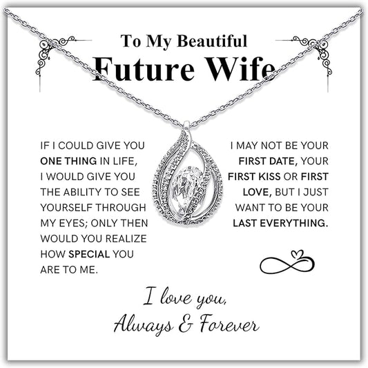TRYNDI To My Wife Necklace from Husband - Soulmate, Girlfriend, Fiance Gift for Anniversary, Birthday, Christmas, Valentine's Day, Mother's Day - Romantic Wife Christmas Gift ideas