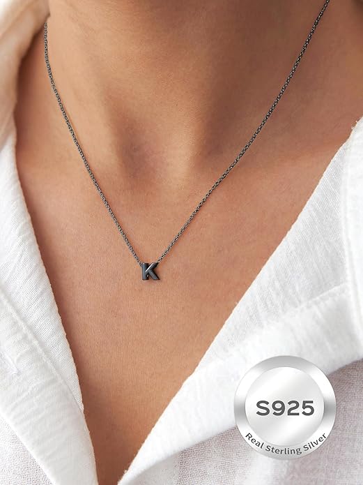ChicSilver 925 Sterling Silver Initial Necklace for Women Dainty Letter Jewelry Personalized Gift