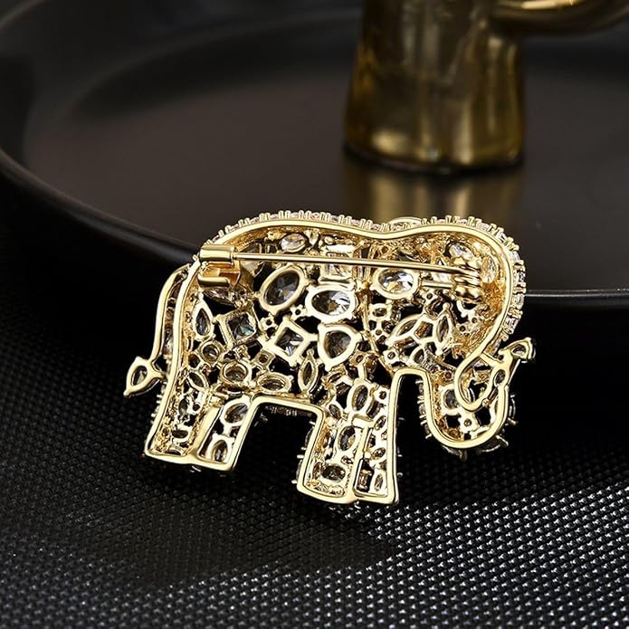 Animal Brooch for Women Girls 18k Gold Plated Animal Brooch Pin Rhinestone Animal Brooch Lapel Pin Jewelry Thanksgiving Day Birthday Wedding Gifts for Mom Wife