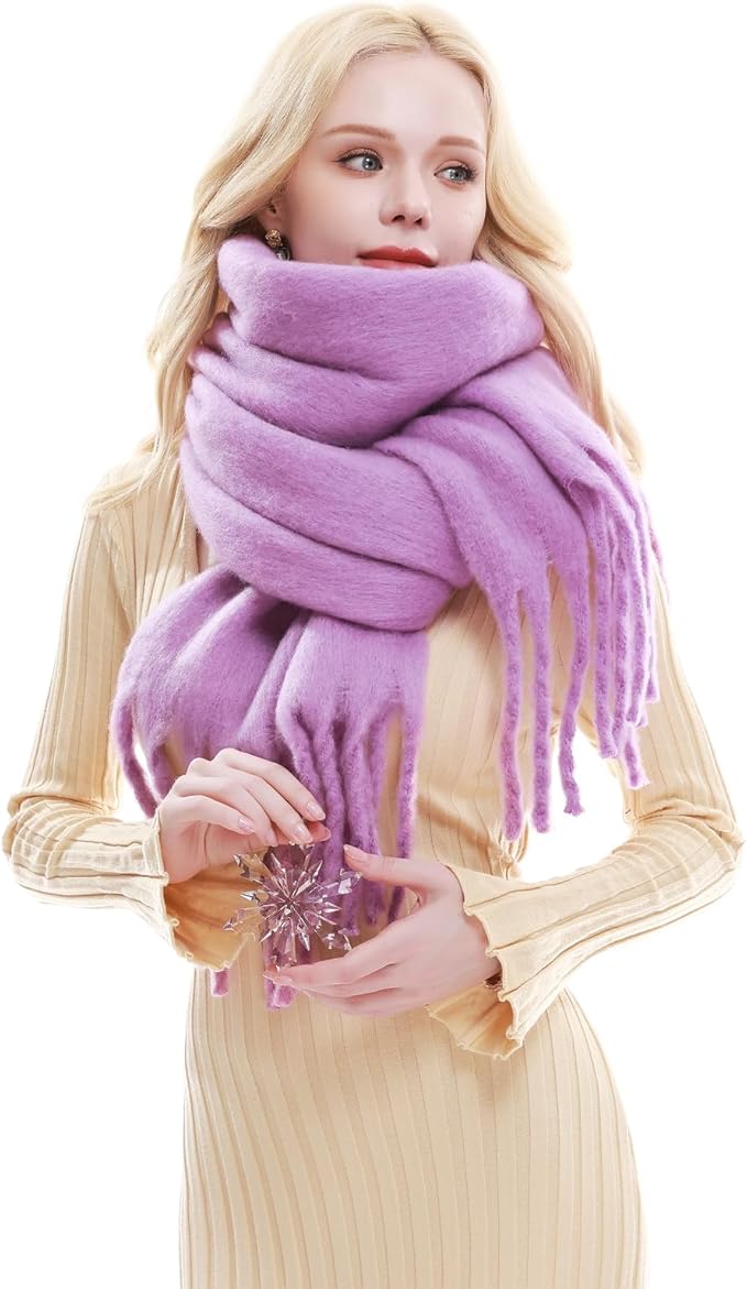 RIIQIICHY Chunky Scarf for Women Winter Warm Thick Scarves Oversized Blanket Scarf