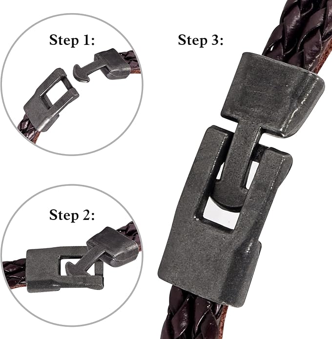 VIBILIA Vintage Leather Wrap Bracelets for Men Women, Multi-Strand Bracelets with Strong Clasp Ethnic Tribal Bracelets