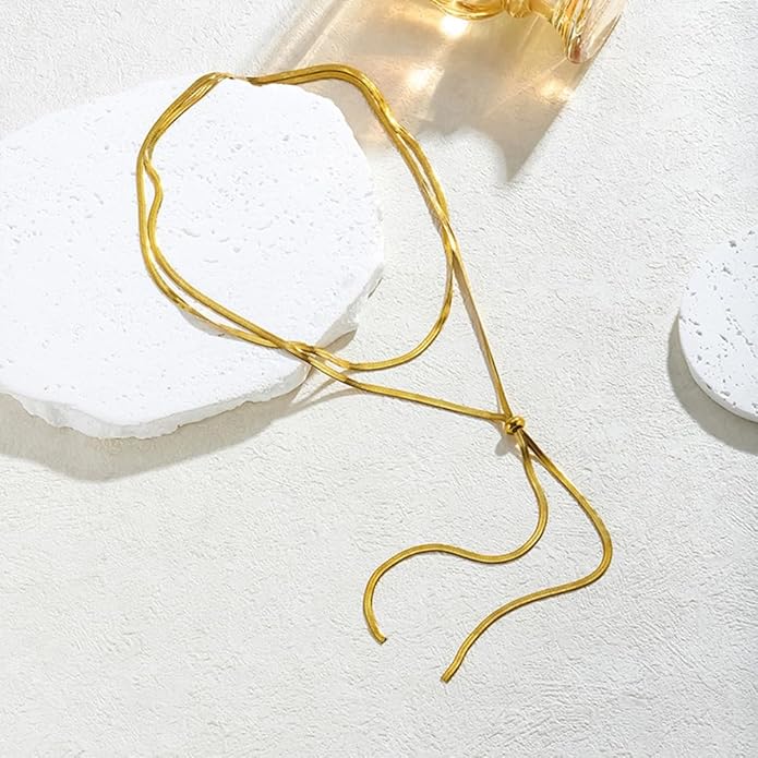 Chunky Gold Choker Necklace for Women,Trendy Silver Statement Necklace Long Snake Chain Drop Necklace,Charm Prom Body Jewelry Accessories Gifts