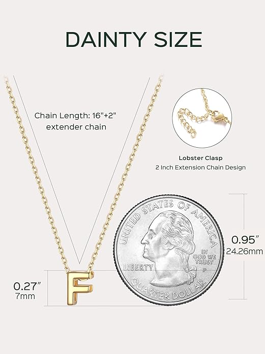 ChicSilver 925 Sterling Silver Initial Necklace for Women Dainty Letter Jewelry Personalized Gift