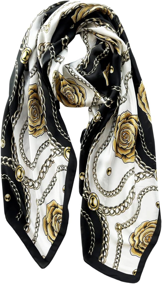 Long Silk Like Scarf Lightweight Satin Scarves Large Sunscreen Shawl Wrap for Women