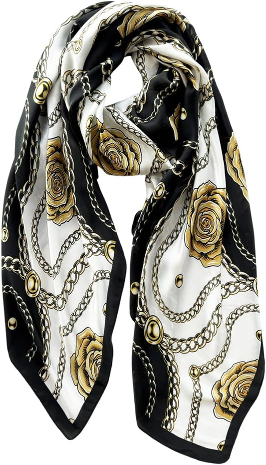 Long Silk Like Scarf Lightweight Satin Scarves Large Sunscreen Shawl Wrap for Women