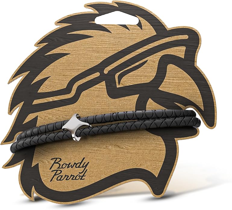 Rowdy Parrot The Driftwood FlexTech Adjustable Silicone Rope Bracelet: Waterproof, Sweatproof, Sunproof, Minimalist Surf, Golf Jewelry for Men - One Size Fits All