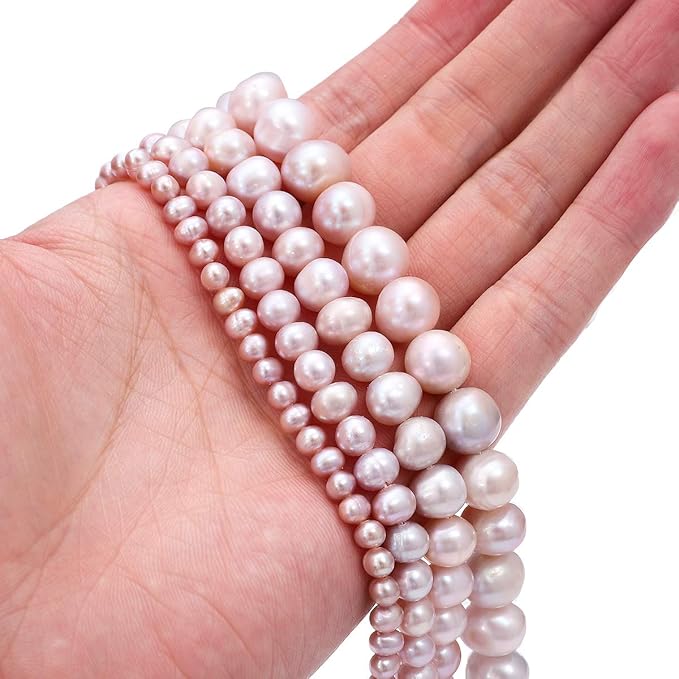 BEADIA Natural Pearl Beads Potato 4-5mm Purple Freshwater Cultured Loose Gemstone Beads for DIY Jewelry Making 13.8''/Strand