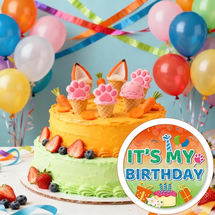 Reynard Theme It’s My Birthday Pins, 2.28in/5.8cm Cartoon Theme Badge Happy Birthday Button Brooch Outfit Decorations for Party Celebration