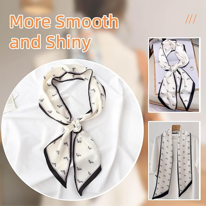 Dailyacc Hair Scarf for Women Fashion Silky Satin Headscarf Wrap Breathable Lightweight Neck Scarves For Handbag