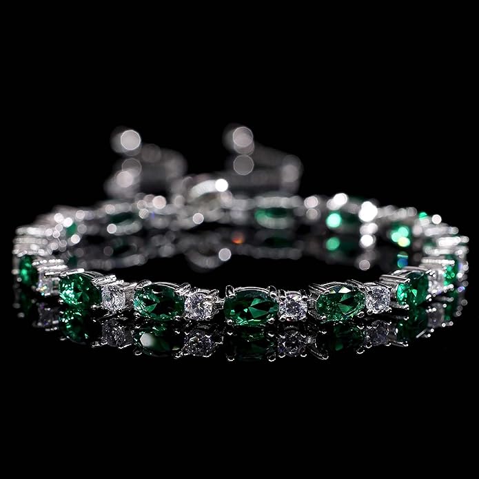 FANCIME Birthstone Tennis Bracelets Sterling Silver Bolo Tennis Bracelets Charm Fine Jewelry Birthday Gifts for Women Mom Wife Her