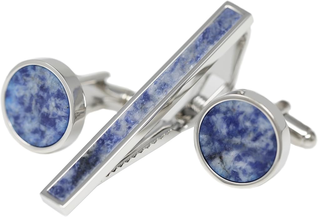MENDEPOT Cufflinks And Tie Clip Set Men Wedding Accessory Gift Father's Day Birthday Cuff Links Tie Bar